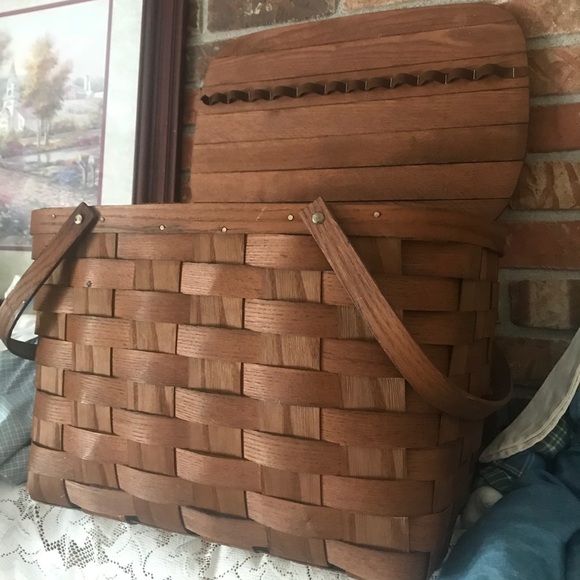 Rare Vintage 1970’s Handmade picnic wicker basket - Picture 4 of 6